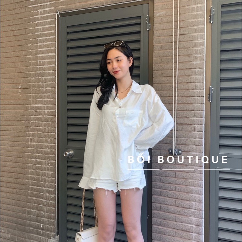 [100% GIỐNG ẢNH] Áo sơ mi cổ bẻ tay dài đơn giản thời trang hè | BigBuy360 - bigbuy360.vn
