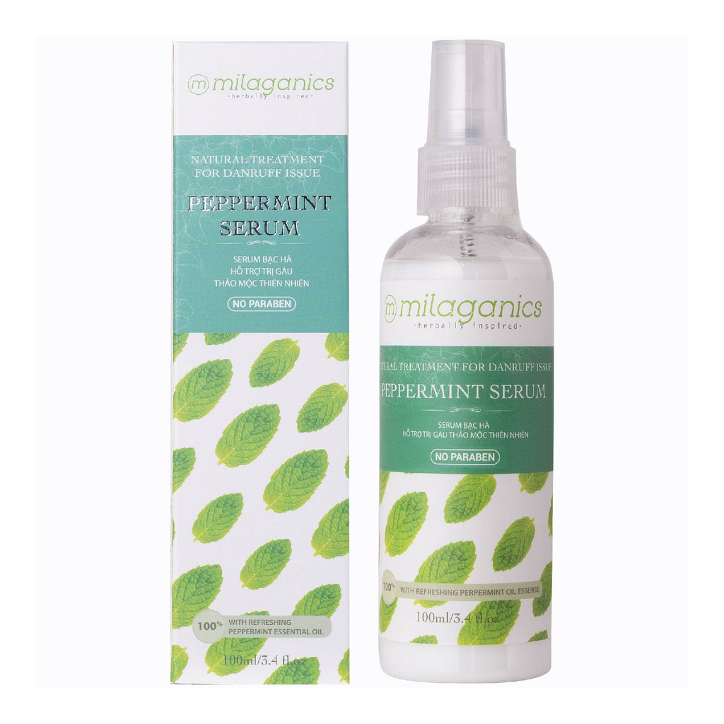 Serum Xịt Tóc Bạc Hà Ngăn Ngừa Gàu & Giảm Ngứa Da Đầu MILAGANICS 100ml (Chai) | BigBuy360 - bigbuy360.vn