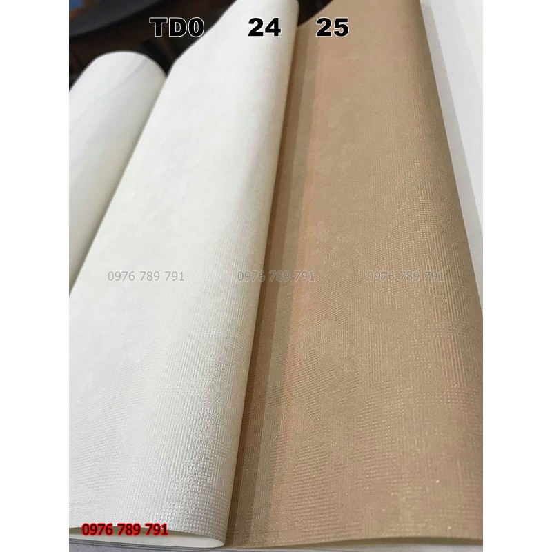 Giấy Dán Tường Trơn Màu Trắng , Màu Nâu Cho Phòng Ngủ, Phòng Khách, Lụa Không Keo, Khổ 10m x 53 cm