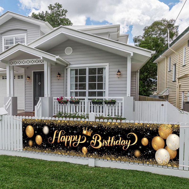 Dây Treo Trang Trí Tiệc Sinh Nhật 40*180cm In Chữ Happy Birthday