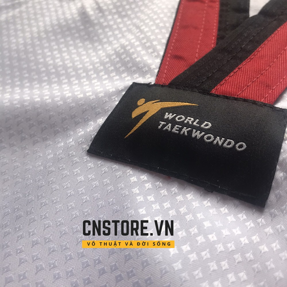 Võ Phục Taekwondo Cổ Đỏ Đen Kwon Kim Cương Siêu Nhẹ Mát Mẻ