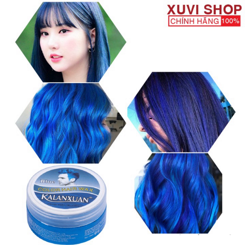 Sáp Vuốt Nhuộm Tóc Màu Xanh Dương KALANXUAN 100ml Chính Hãng Đổi Màu Tạm Thời - XUVI SHOP
