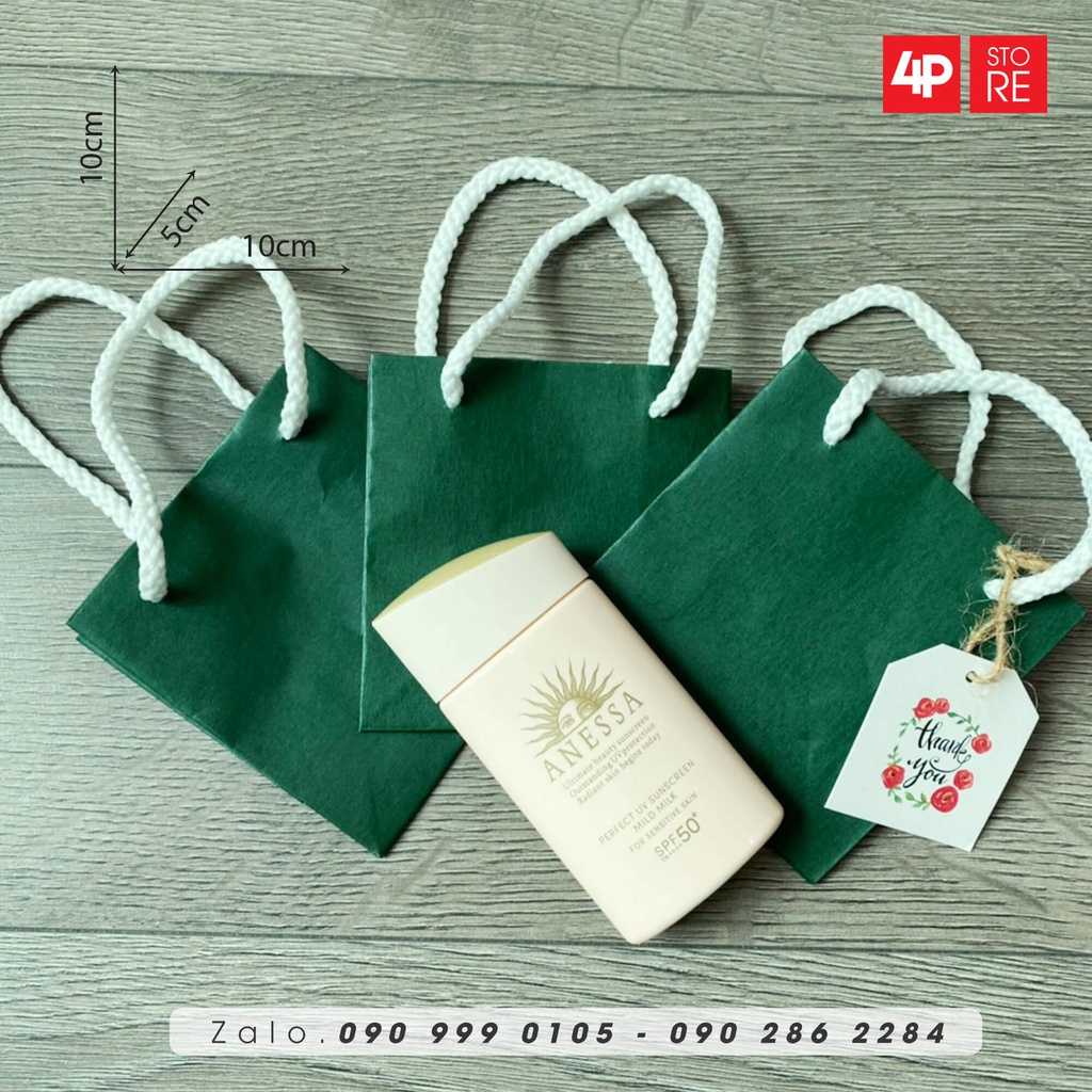 01 TÚI GIẤY KRAFT 10X10X5CM [ 2 màu ] - Siêu Phẩm Dùng Thử