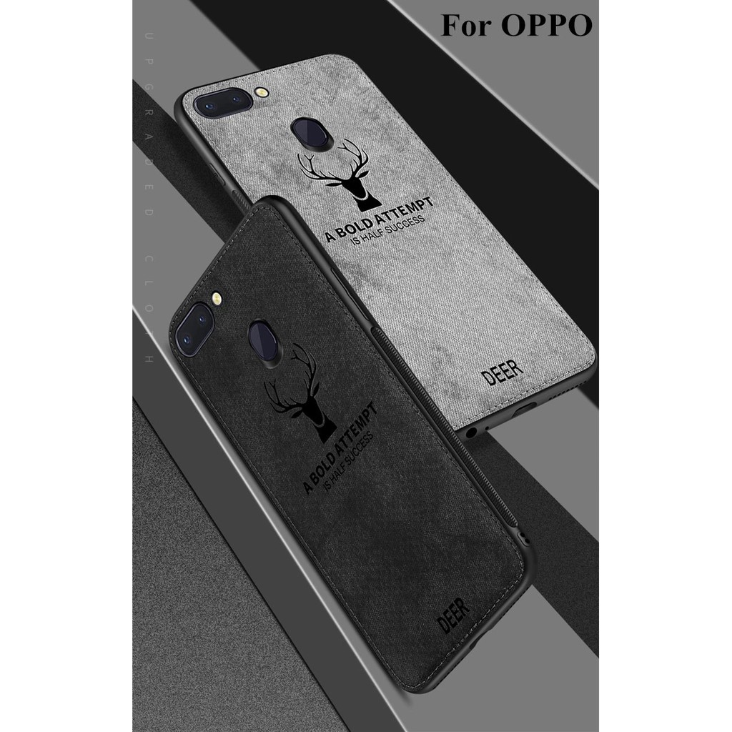 Ốp lưng Oppo A12 / Oppo A5s / A7 dùng chung vải đầu hươu thời trang cao cấp