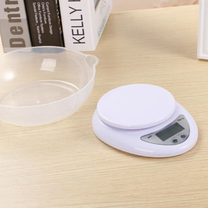 Cân Điện Tử Nhà Bếp Mini Electronic Kitchen Scale B05 Cân Thực Phẩm 5Kg – 1G Kèm Pin ( CÂN MỎ TRÒN) - BUMSHOP79