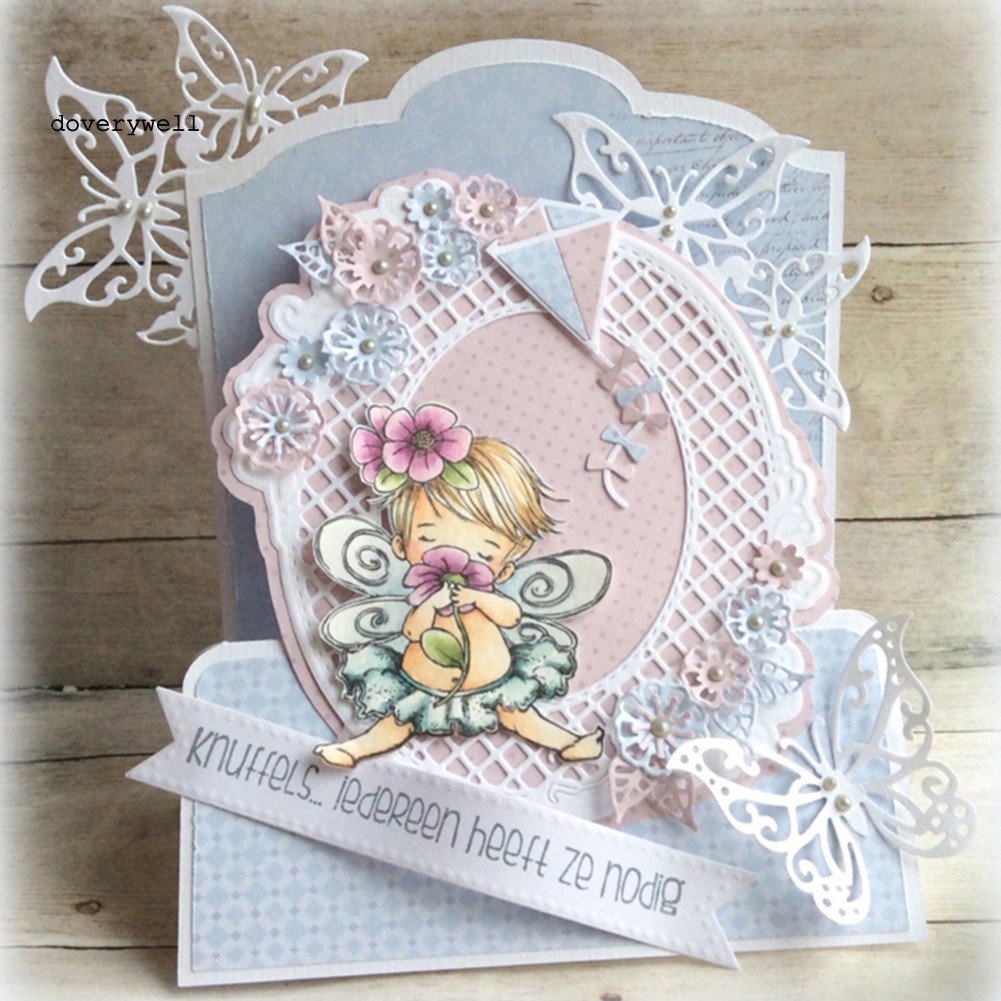 Khuôn Cắt Giấy Làm Từ Kim Loại Hình Oval Trang Trí Scrapbook