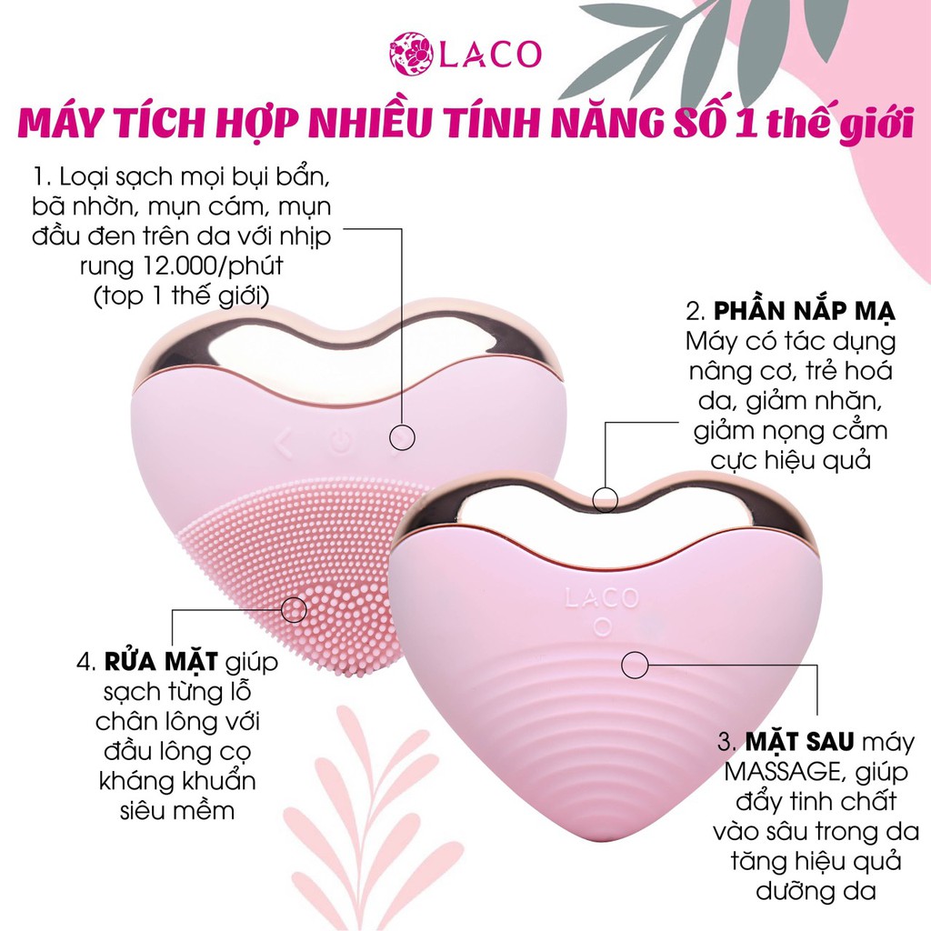 Máy rửa mặt Laco Luxury ⚡1 ĐỔI 1⚡ sạch sâu, xóa nhăn, massage giảm nọng cằm | BigBuy360 - bigbuy360.vn