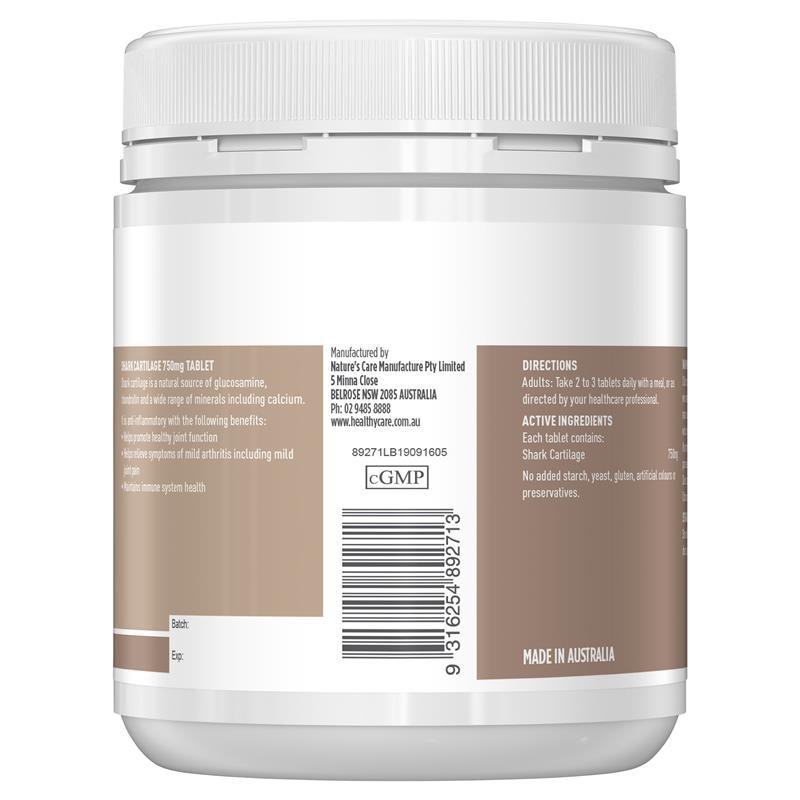 Viên uống sụn cá mập Healthy Care Shark 200 viên của Úc - ĐỦ BILL