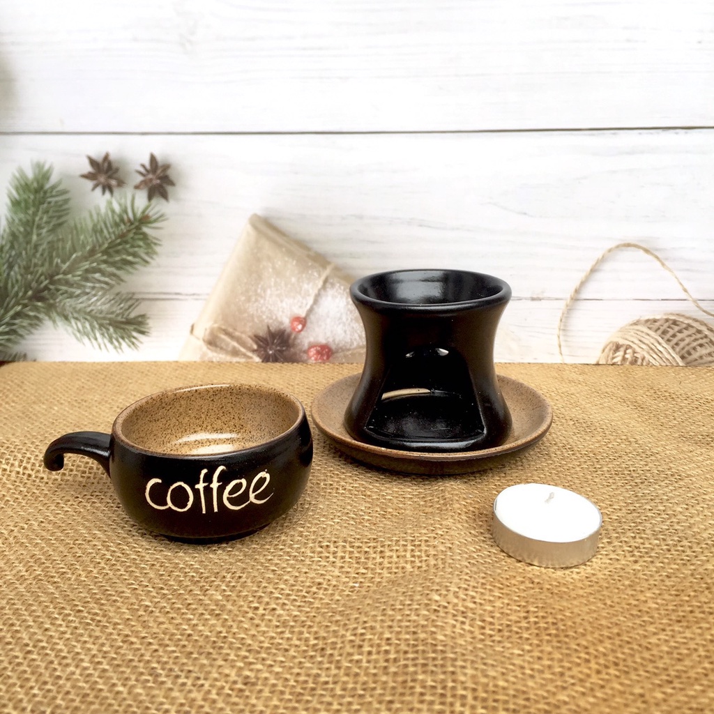 Bộ tách bếp đun hâm nóng cafe Sứ Bát Tràng Cao Cấp