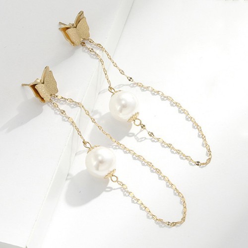 Bông Tai Dự Tiệc Sang Trọng Dáng Dài Titan Ko Đen TT 2677