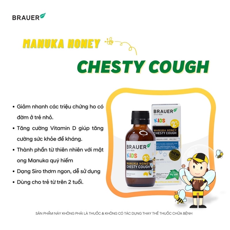 Brauer Chesty Cough siro ho cho bé từ 2 tuổi