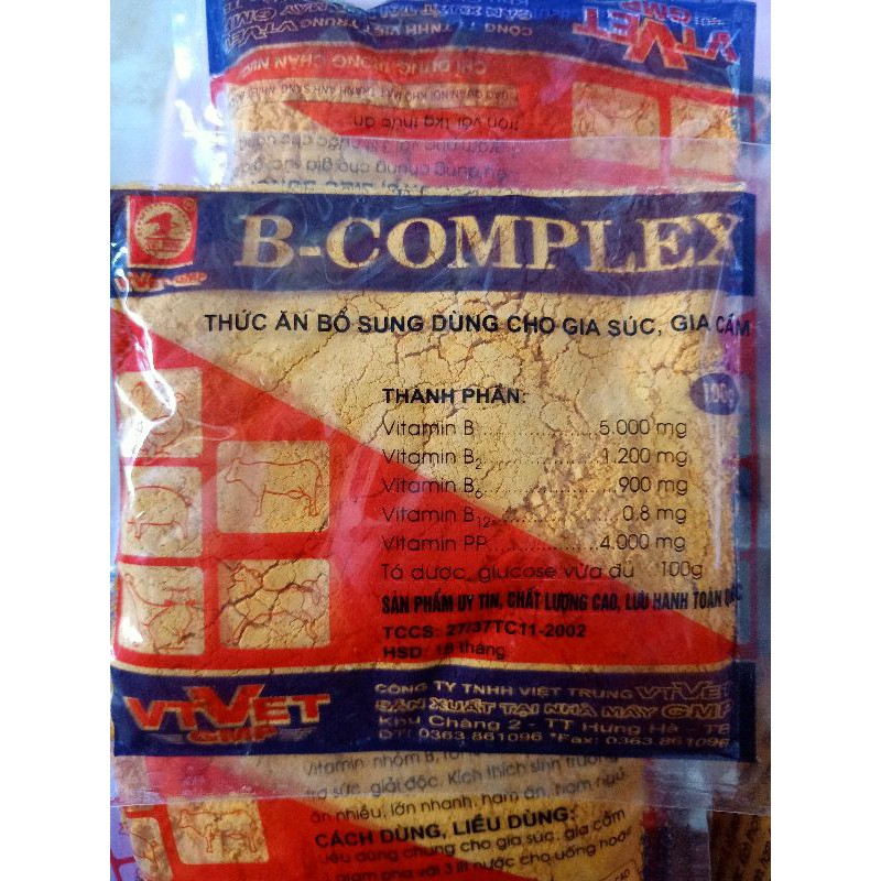 100g B COMPLEX - THỨC ĂN BỔ SUNG CHO GIA SÚC GIA CẦM