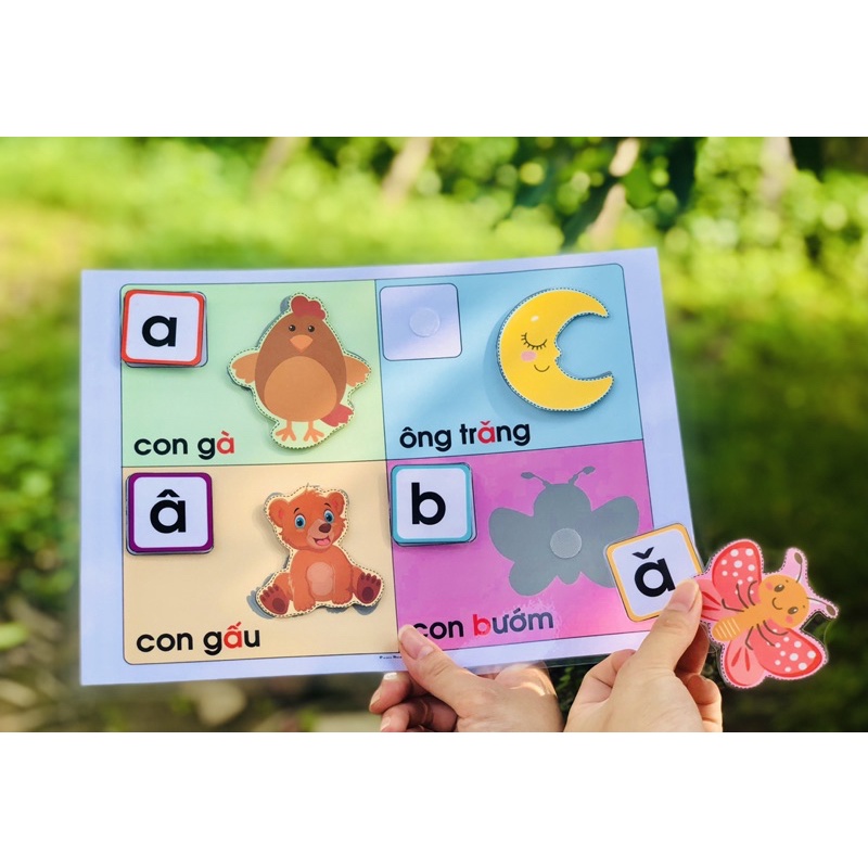 [Học liệu bóc dán] Học liệu bảng chữ cái tiếng việt