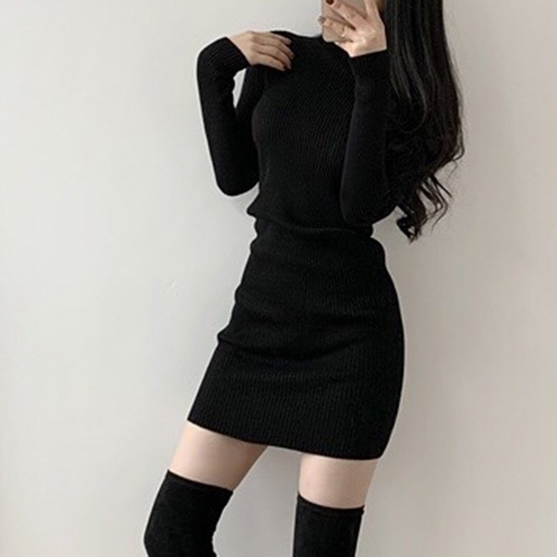 Đầm len boy co giãn 4 chiều siêu tôn dáng