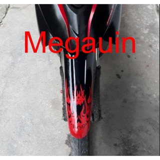 Tem decal hình ngọn lửa dán dè trước sau xe máy (giá 1 cái)