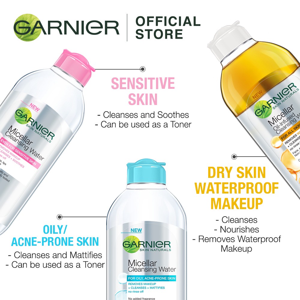 Nước Tẩy trang Lành Tính GARNIER Micellar Cleansing Water - 400ml