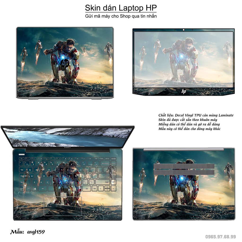 Skin dán Laptop HP in hình Avenger _nhiều mẫu 3 (inbox mã máy cho Shop)