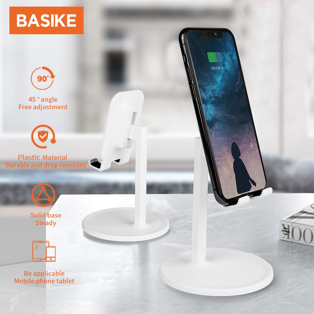 Giá đỡ điện thoại BASIKE UP07 đen trắng, điều chỉnh góc