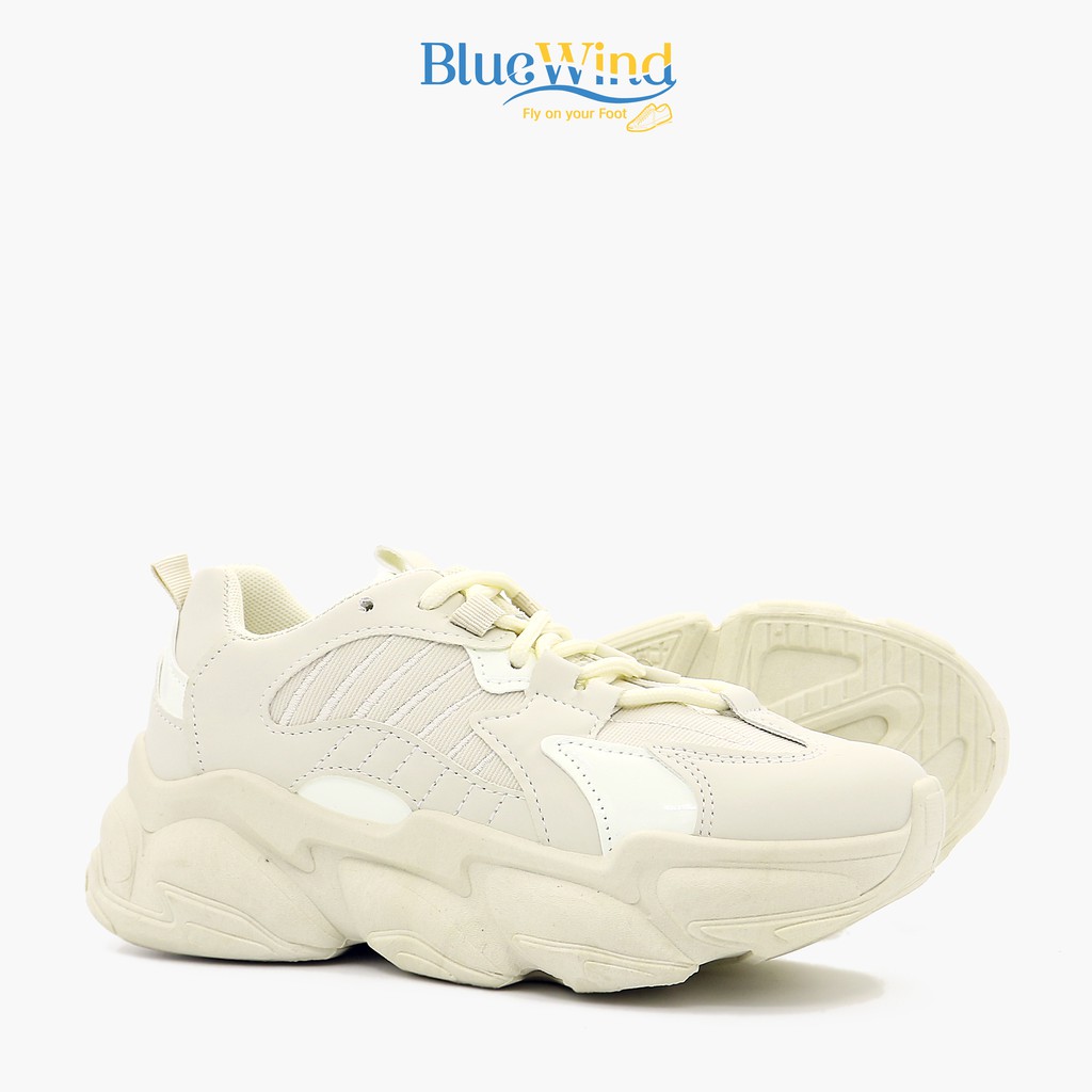 Giày Sneaker Trơn Giày Thể Thao Nữ Đế Cao Da Mềm Kiểu Dáng Hàn Quốc BLUEWIND 68741