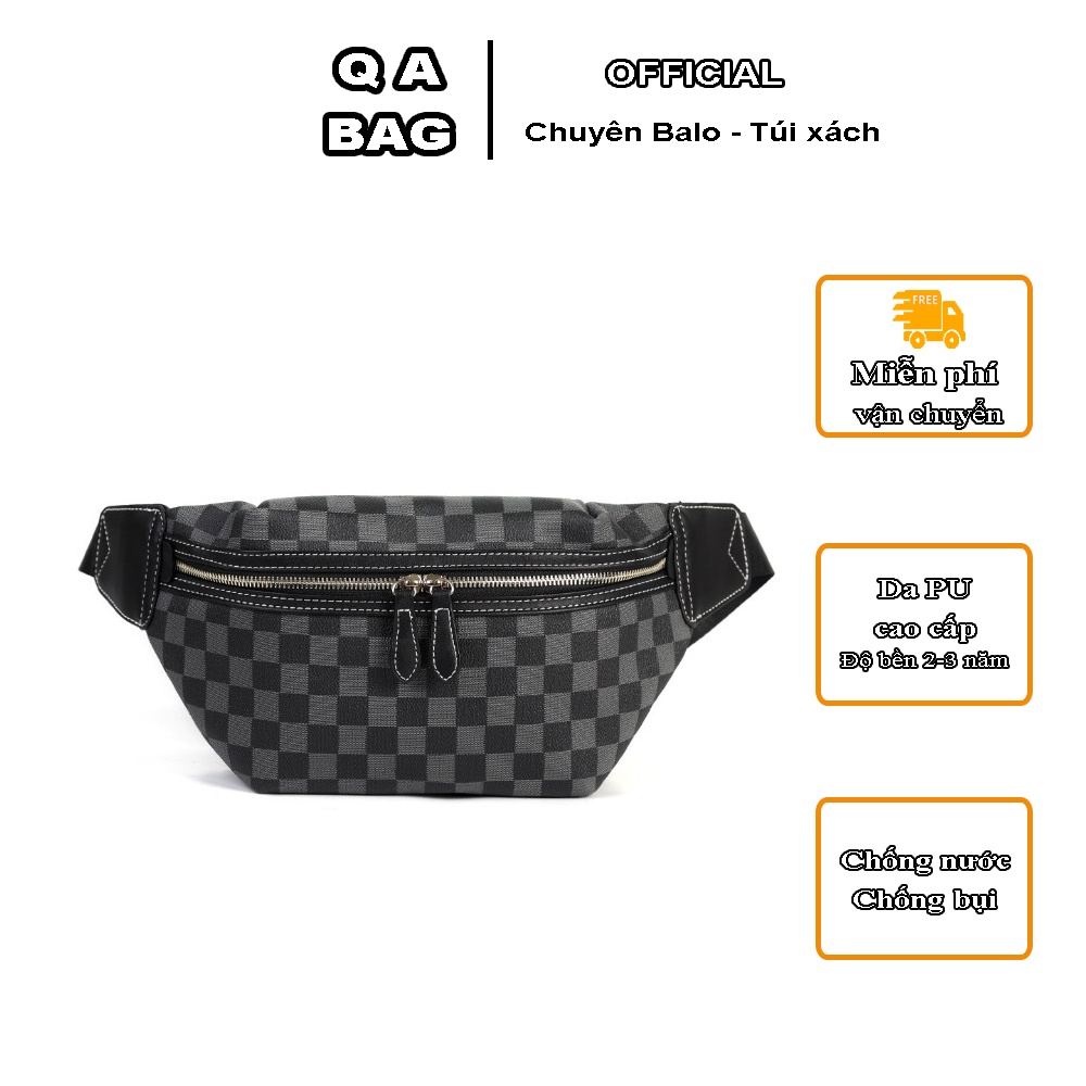 Túi đeo chéo da PU cao cấp chống nước, Túi đeo ngực basic unisex cực kì tiện lợi