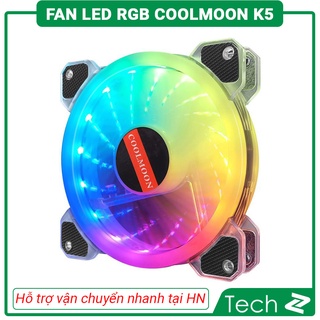 Quạt Tản Nhiệt, Fan Led RGB Coolmoon K5 - Kèm Bộ Hub Và Remote
