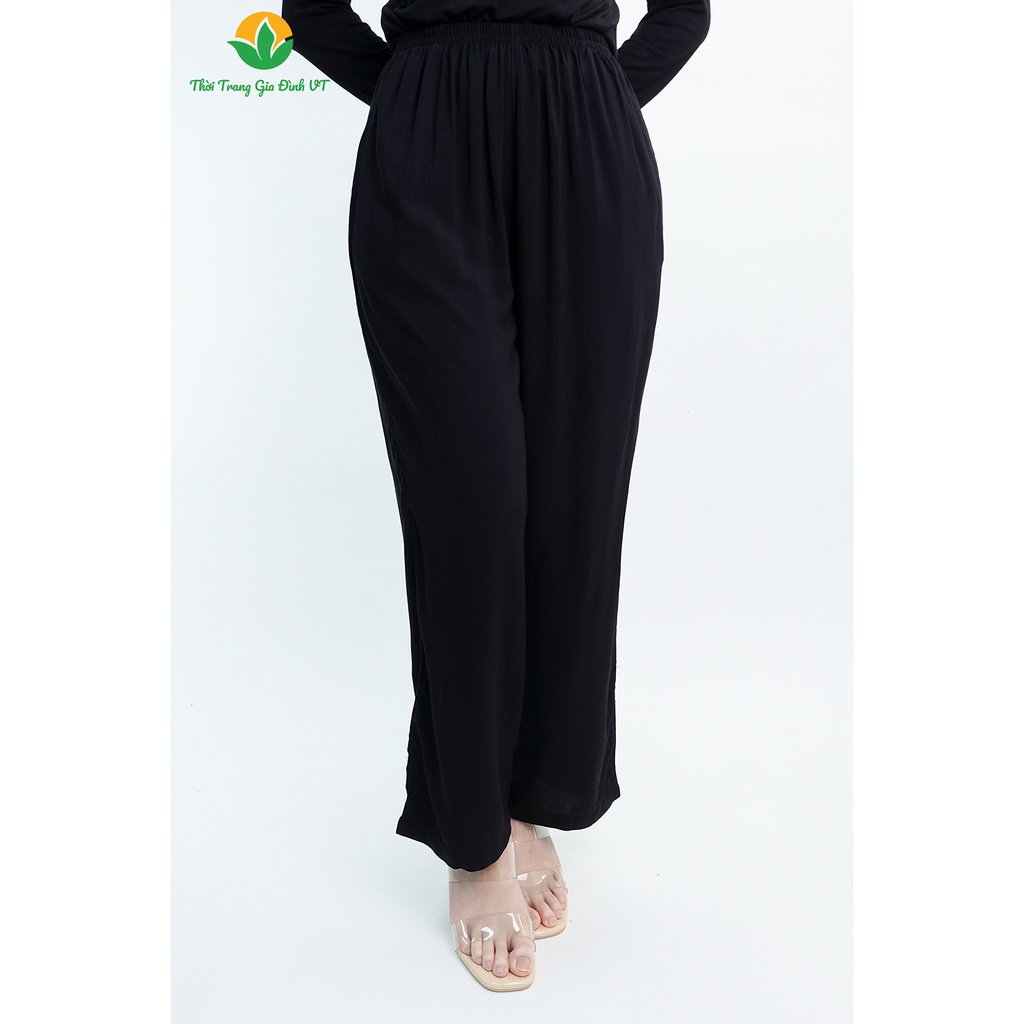Quần dài lanh nữ màu đen Q06.2101 - Thời Trang Gia Đình VT - Nhẹ, thoải mái