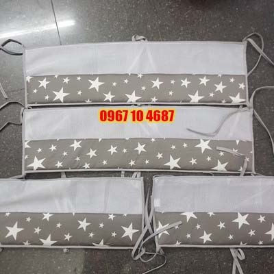 Quây cũi phối lưới cho bé - Nhận may theo size cũi bé