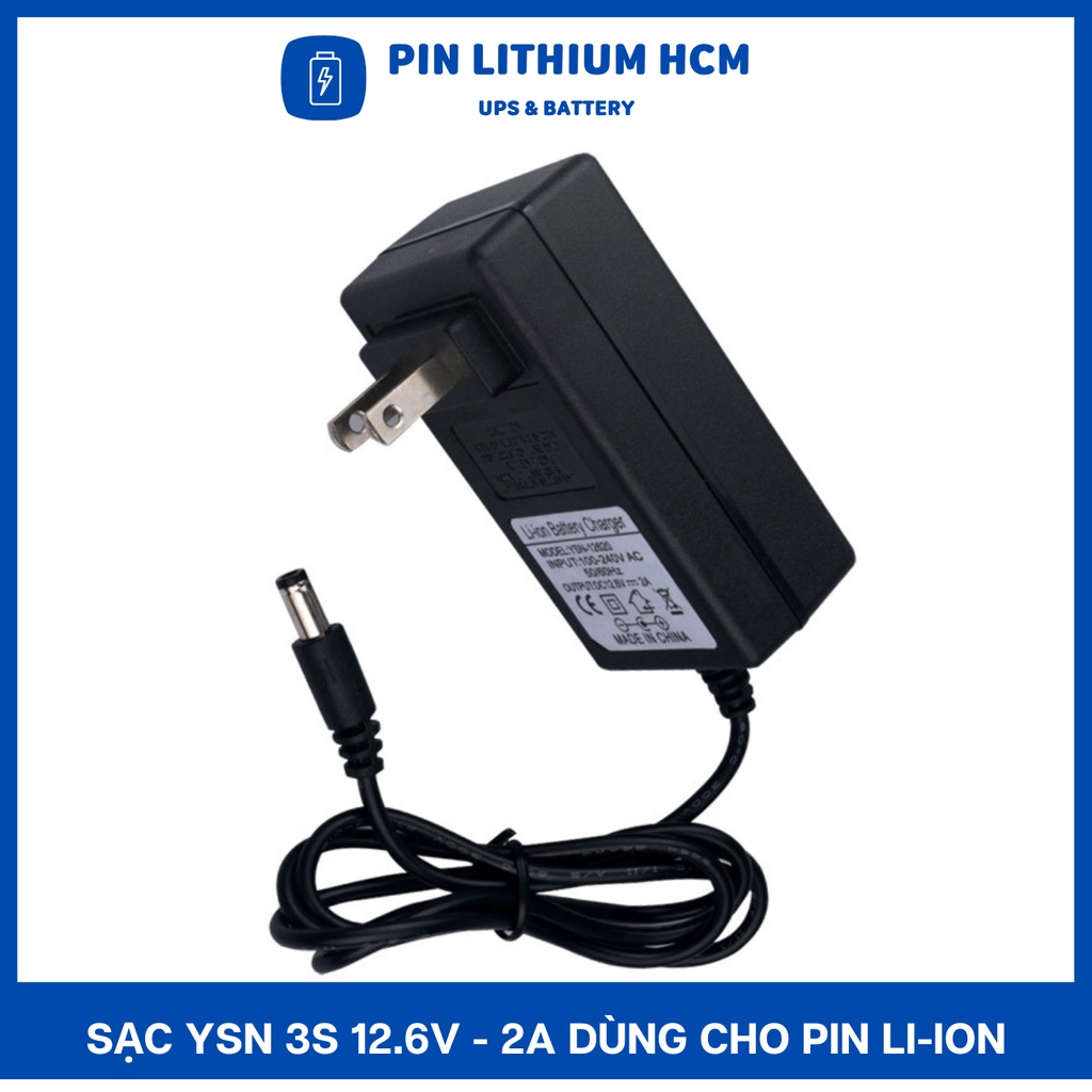 Sạc 3S 12.6V - 2A YSN dùng cho Pin Li-ion , Có Đèn Báo Khi Đầy Pin