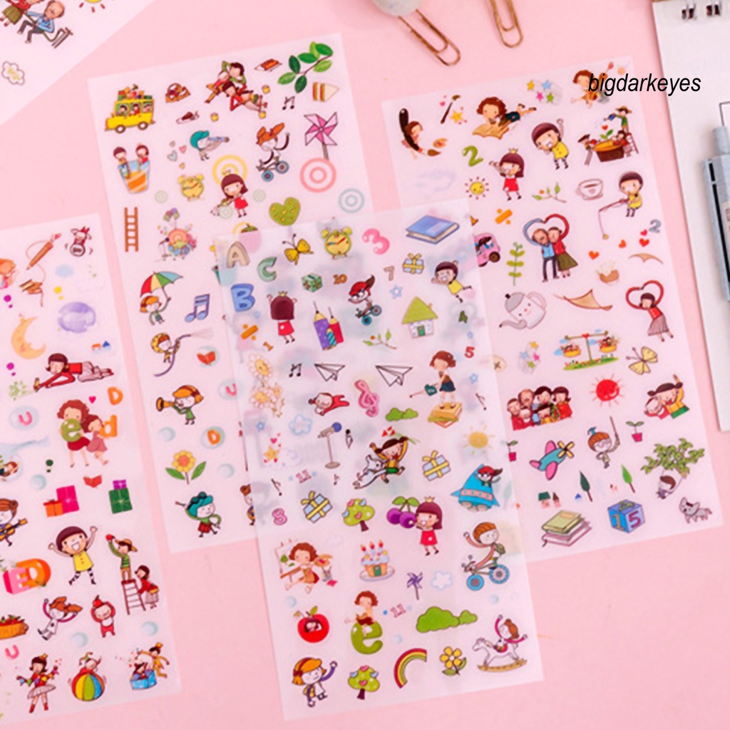 Set 6 Miếng Dán Trang Trí Hình Hoạt Hình Thân Thiện Với Môi Trường