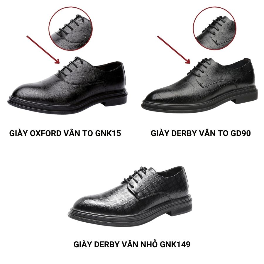 Giày da bò nam cao cấp thoáng khí buộc dây GIAYNAMVIP  Giày nam đẹp đen Hàn Quốc GNK15