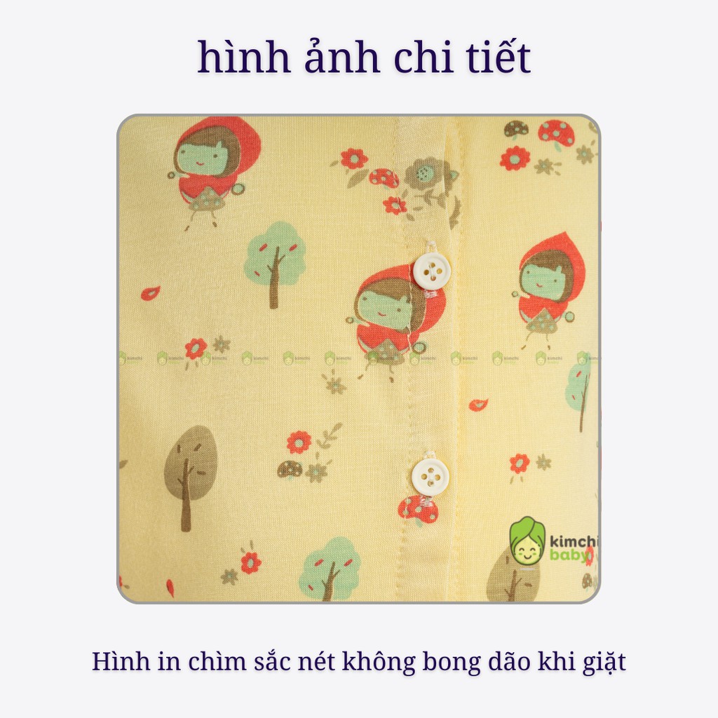 Bộ Sơ Sinh Bé Gái, Bé Trai Minky Mom Vải Thun Lạnh Cúc Giữa Hoạ Tiết Dễ Thương, Bộ Dài Tay Cho Bé Thu Đông MKMSS2103