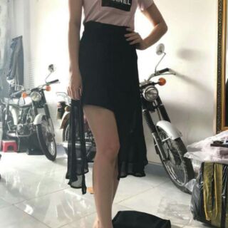Chân váy voan xẻ tà