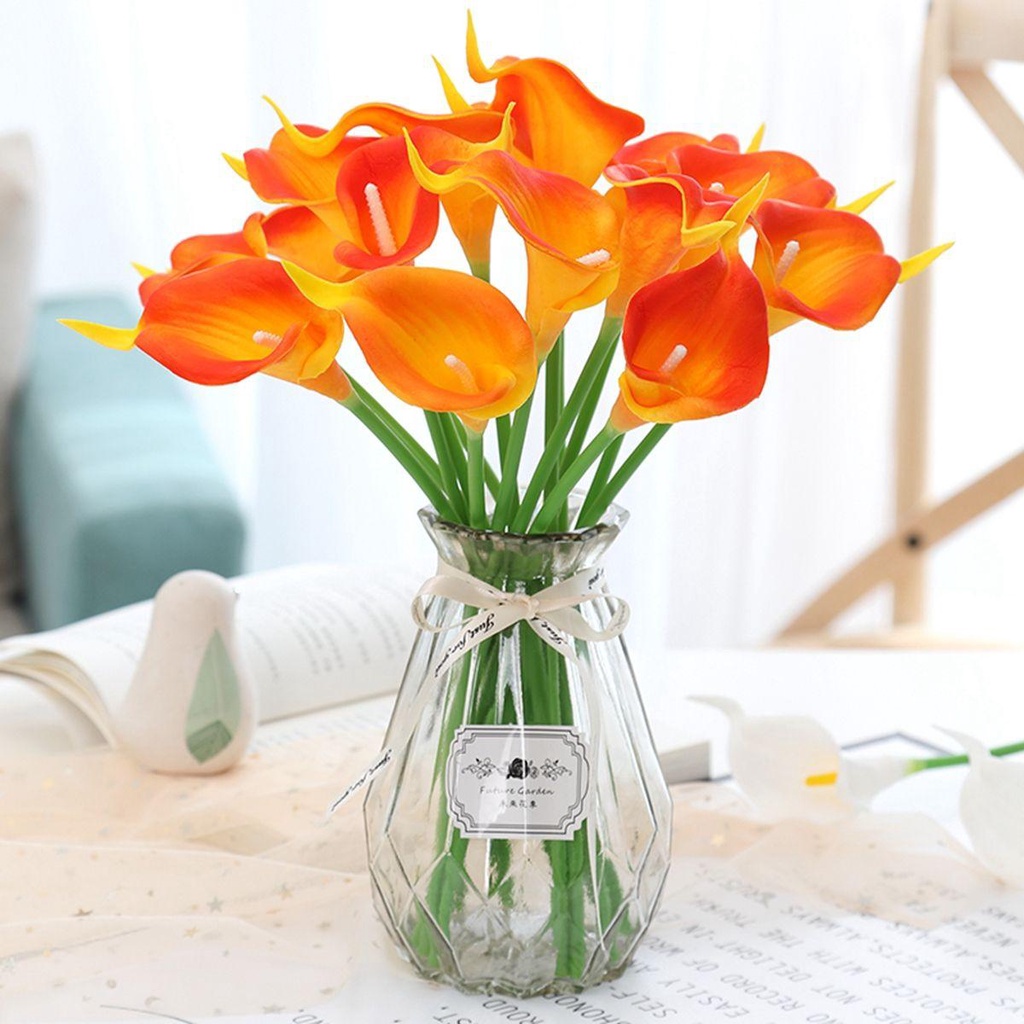 Cây Hoa Calla Lilies Nhân Tạo Bằng Lụa Thanh Lịch Trang Trí Nhà Cửa / Tiệc Cưới DIY