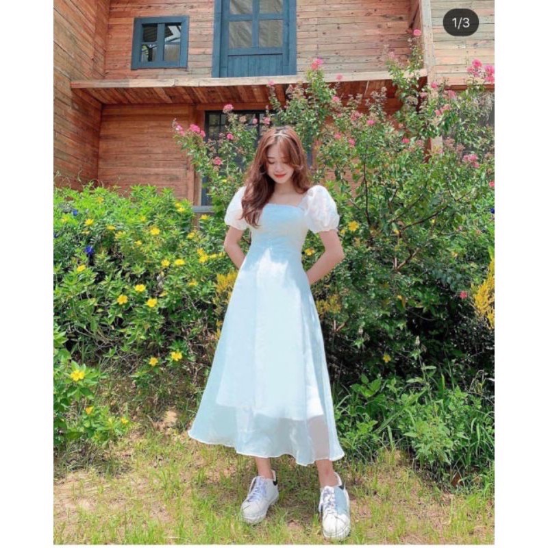 [FREESHIP - HÀNG CAO CẤP] ĐẦM XOÈ TAY PHỒNG PHỐI NÚT CỰC XINH BORI DRESS | BigBuy360 - bigbuy360.vn