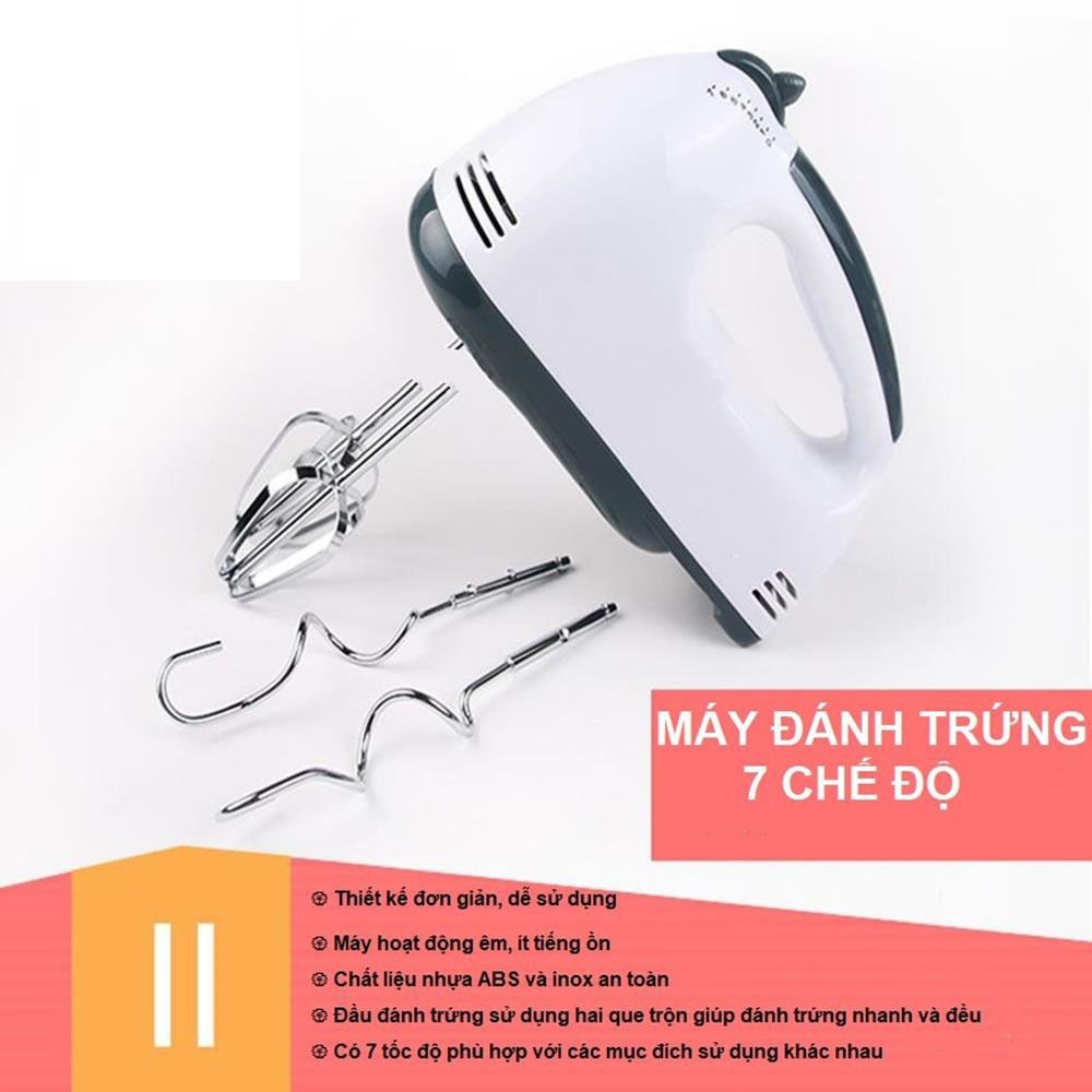 Máy đánh trứng cầm tay 7 tốc độ tiện dụng, nhanh chóng khi sử dụng