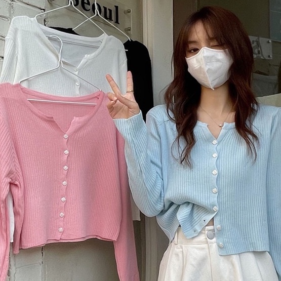 Áo Khoác Cardigan Dệt Kim Tay Dài Chống Nắng Thời Trang