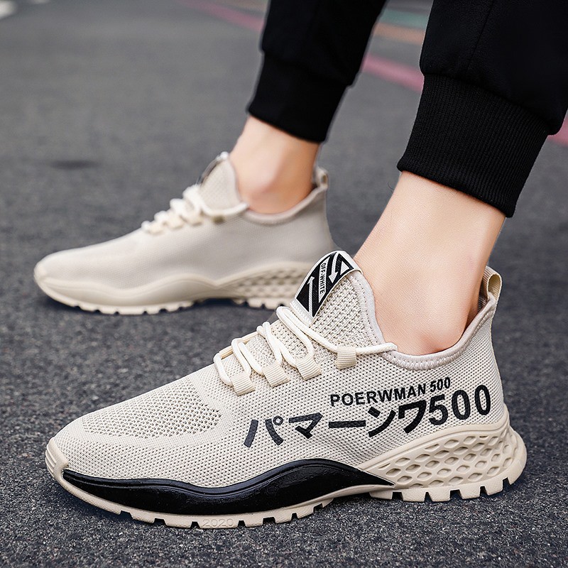 [HCM]Giày Sneaker Nam POWER MAN 500 Đế 3D Lượn Sóng Vải Dệt Thoáng Mát