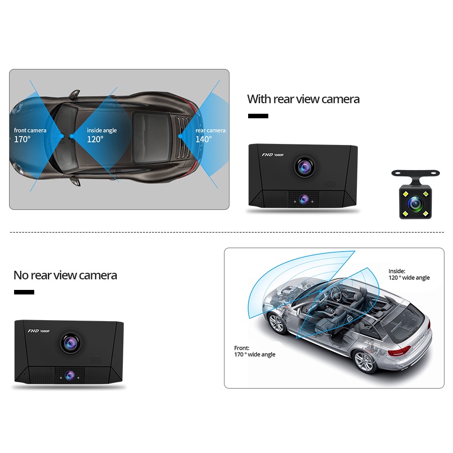 Camera hành trình xe hơi DVR 1080P HD 4.0 Inch 3 hỗ trợ quay đêm
 | BigBuy360 - bigbuy360.vn