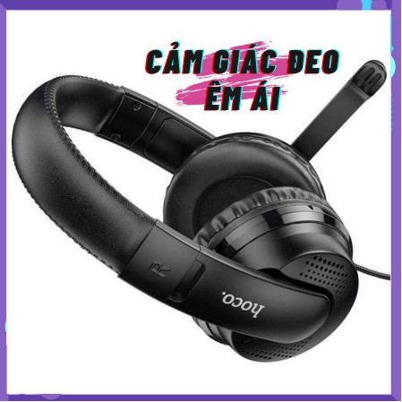 💡💡Tai nghe gaming có dây chụp tai Hoco W103✔️ cực chất, giá cực yêu thương cho tai nghe gaming âm thanh siêu ấm ✔MÀU ĐEN