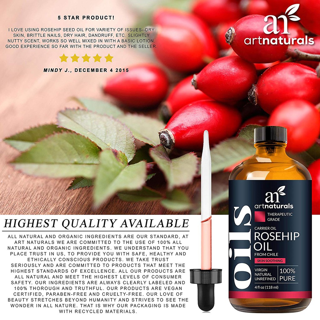 ✅ Tinh Dầu Nụ Tầm Xuân | Artnaturals Rosehip Oil | 118ml