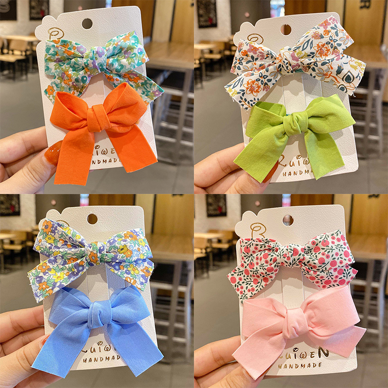 Kẹp Tóc Thời Trang Đính Nơ Họa Tiết Hoa Đáng Yêu Cho Nữ