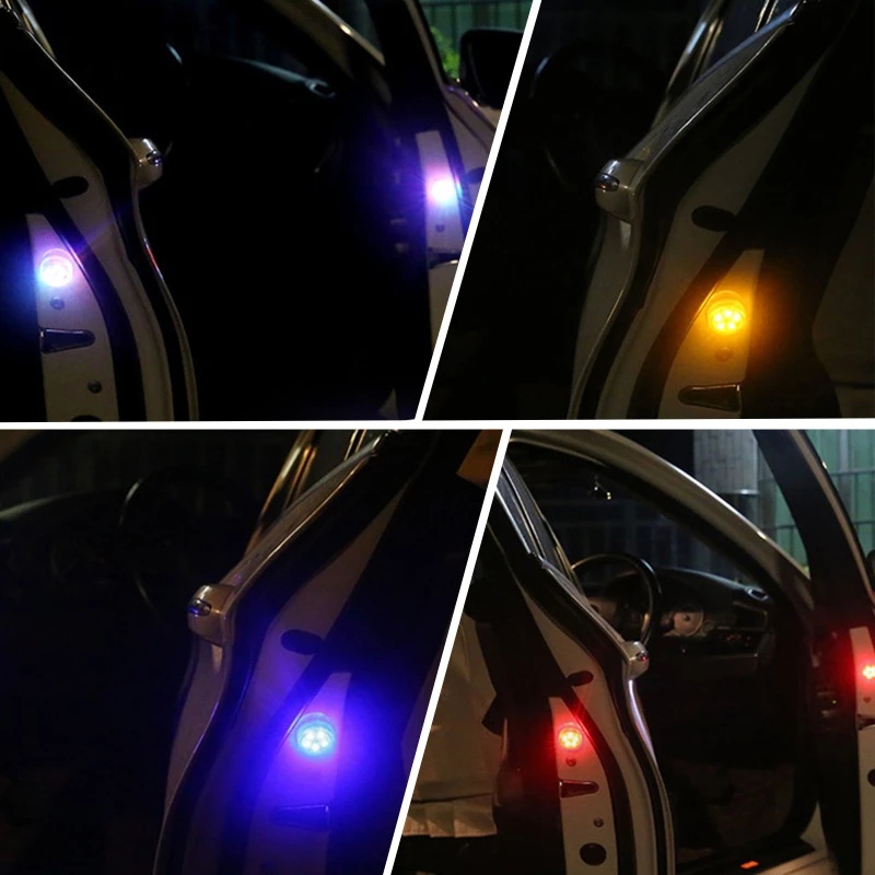 Bộ 2 Đèn LED Cảnh Báo Từ Tính Không Dây Chống Va Chạm An Toàn Cho Cửa Ra Vào
