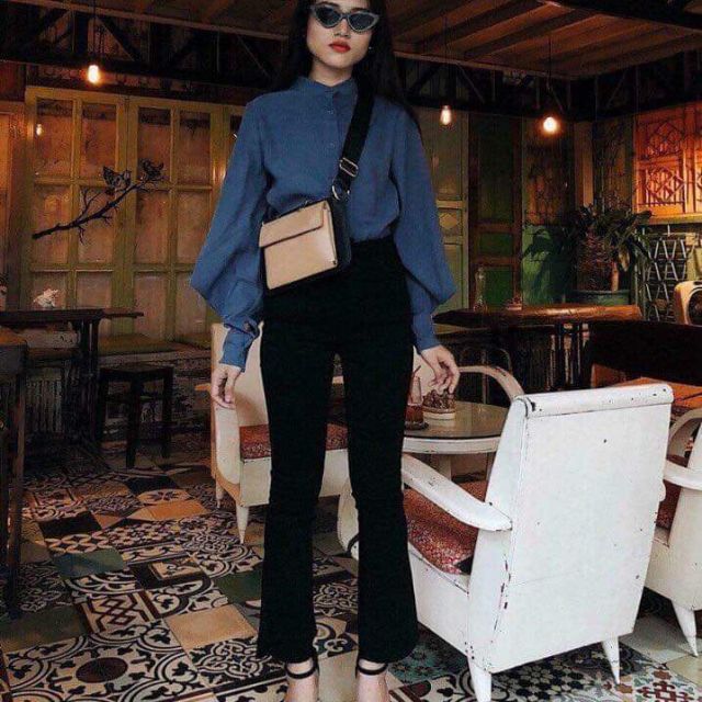 Quần loe đen_kèm ảnh thật