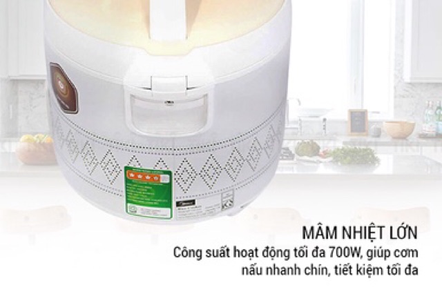 [Mã ELHADEV giảm 4% đơn 300K] ❤️Nồi Cơm Điện Nắp Gài Midea MR-CM1824 Giữ Ấm Được 6H