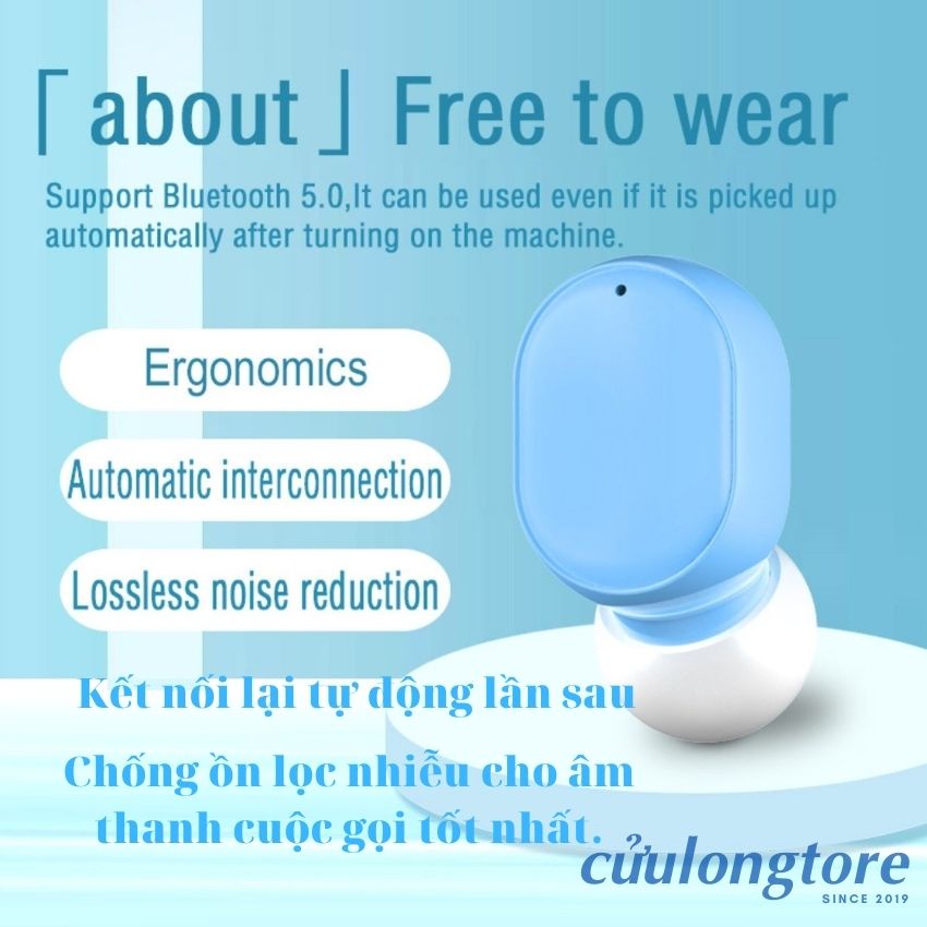 Tai Nghe Không Dây Bluetooth 5.0 Có Mic Nhét Tai android ios giá rẻ game thể thao chính hãng