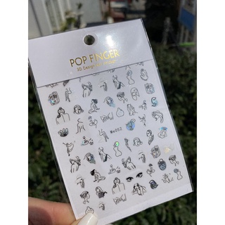 Sticker dán móng mặt người nghệ thuật 3