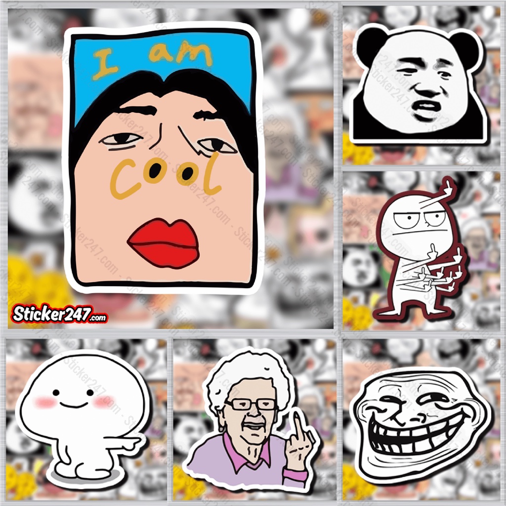 Sticker Meme Chống Nước 𝑭𝒓𝒆𝒆𝒔𝒉𝒊𝒑 Sticker Cheems Dán Mũ Bảo Hiểm, Vali, Đàn, Laptop - Hình Troll Hot Trend, Cắt Sẵn