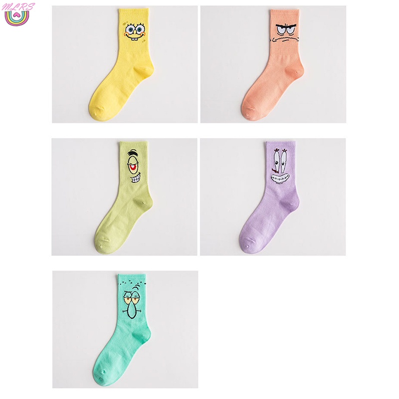 Vớ Cotton Thoáng Khí In Họa Tiết Hoạt Hình Dễ Thương Cho Tuổi Teen