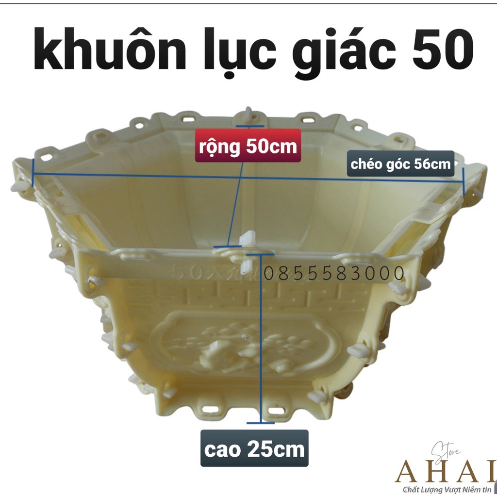 Khuôn đúc chậu cảnh lục giác 50 [khuôn chậu ABS có lòng trong]