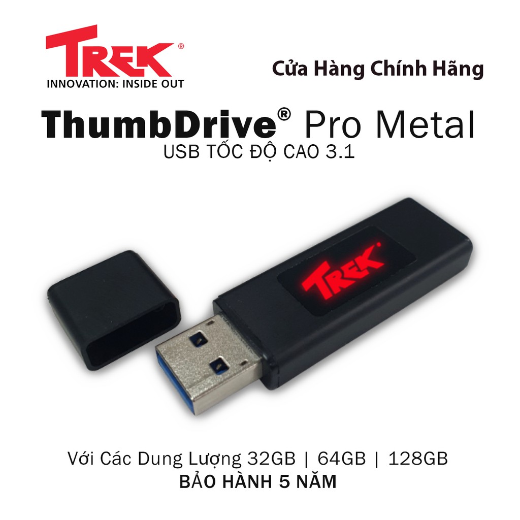 TREK USB 3.1 Thumbdrive ™ TD Pro Metal Flash Drive - 32GB / 64GB / 128GB